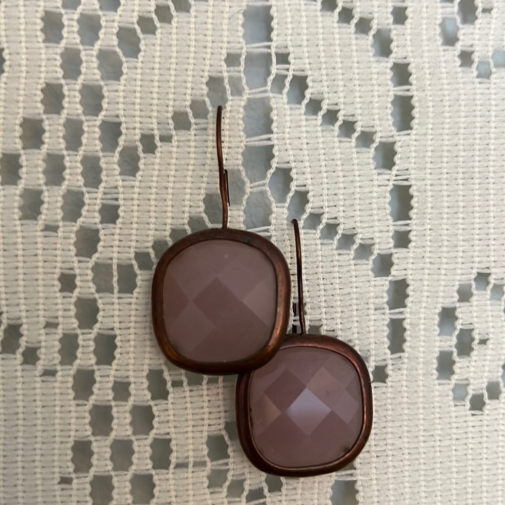 Anthropologie pink and gold earrings